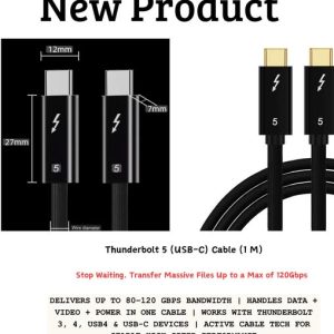 Thunderbolt 5 (USB‑C) Cable (1 m) 