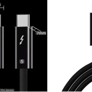 Thunderbolt 5 USB-C Cable 1m high-speed data transfer and fast charging cable for laptops, monitors, and USB-C devices in Zambia