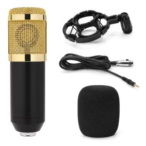 BM800 condenser microphone kit with cable foam cap and shock mount for recording podcasting and streaming in Lusaka Zambia