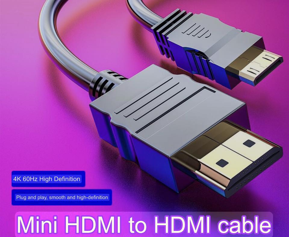 Mini HDMI to HDMI 5m 4K cable for camera, TV, monitor, and projector in Lusaka, Zambia.