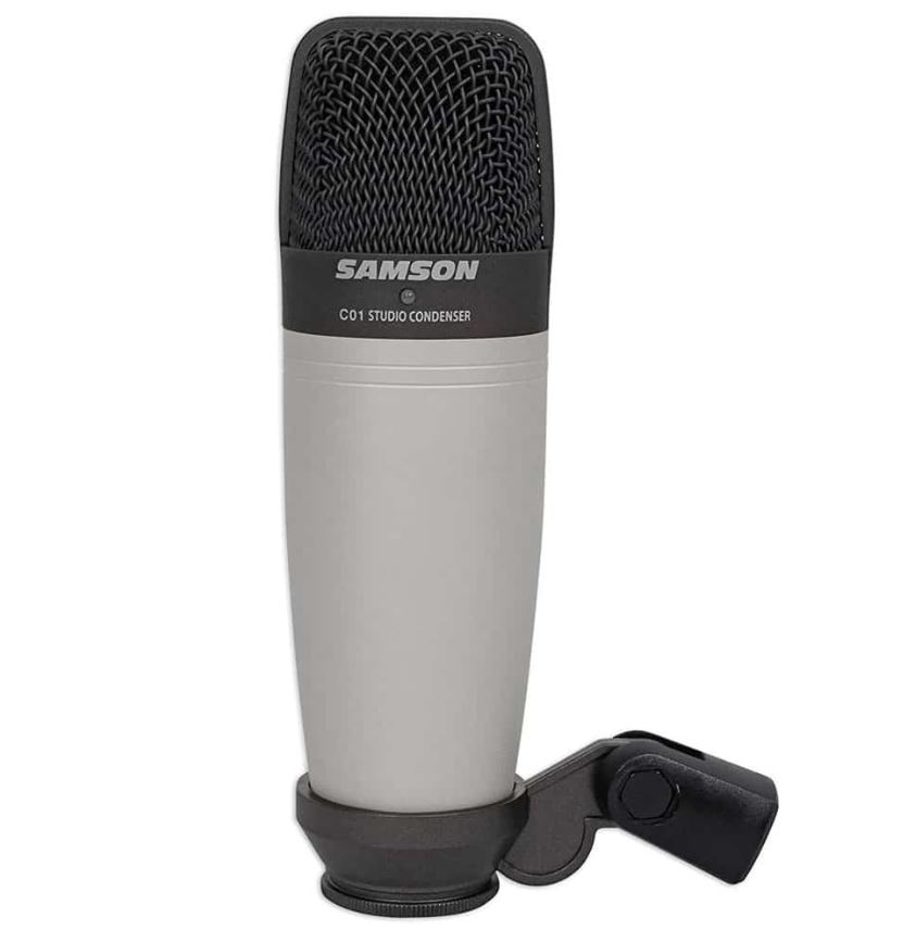 Samson C01 condenser microphone pre owned studio XLR mic front view