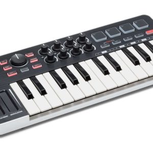 Samson Graphite M25 MIDI controller compact USB keyboard for music production, beat making, and studio recording setup in home and professional use