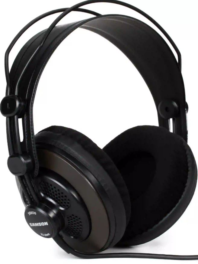 Samson SR850 studio headphones in Zambia used for recording, mixing, podcasting, and professional audio monitoring with clear balanced sound