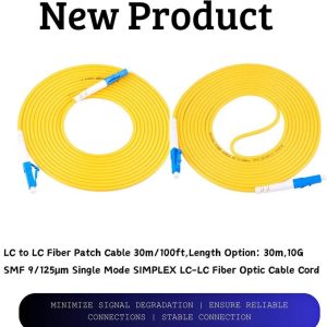LC to LC single mode fiber patch cable 30m 10G SMF 9/125μm simplex installed for high-speed network connection in Lusaka Zambia