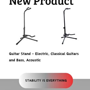 Universal guitar stand for electric, acoustic, classical, and bass guitars