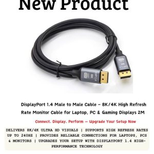 DisplayPort 1.4 male to male 8K 4K high refresh rate monitor cable for laptop, PC and gaming monitors in Lusaka Zambia