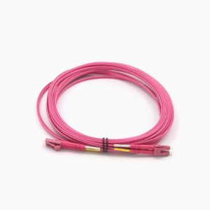 LC-LC OM4 Duplex Fiber Optic Patch Cord 30M multimode cable for high-speed network connections in data centers and telecommunications systems.